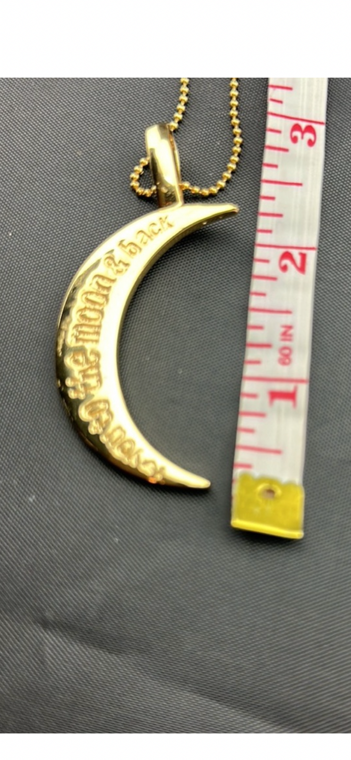 14k Gold Plated Necklace Pendant “I love you to the moon & back”