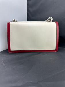 Gucci Small Dionysus Shoulder Bag in Ivory and Blue with Red Trim
