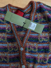 Load image into Gallery viewer, Gucci GG Lamé Cardigan with Orange and Blue