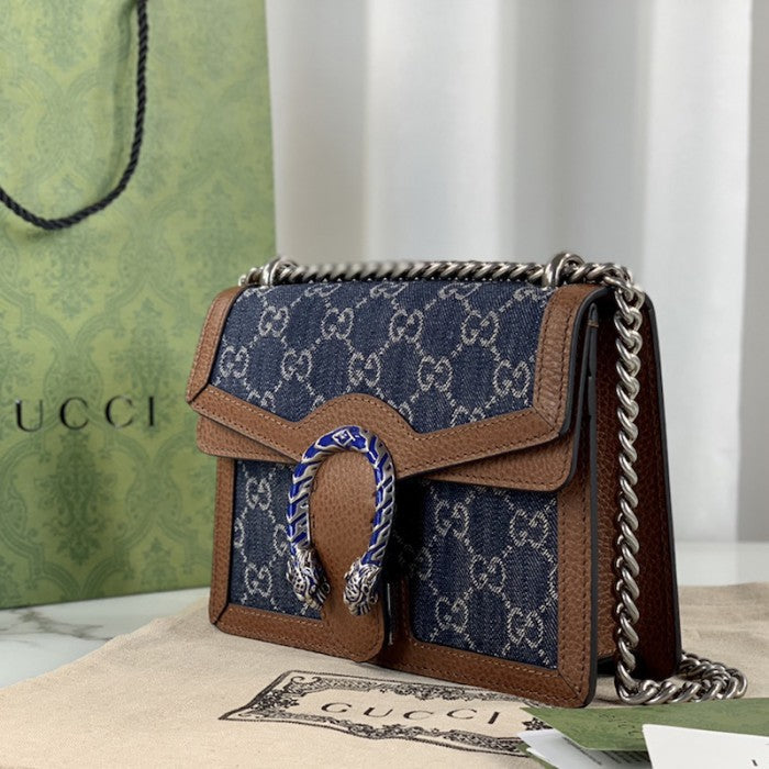Gucci Dionysus Shoulder Bag GG Supreme Mini Brown - US