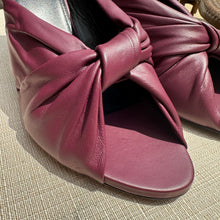 Load image into Gallery viewer, Balenciaga Smooth Nappa Drapy Sandal Pumps in Burgundy