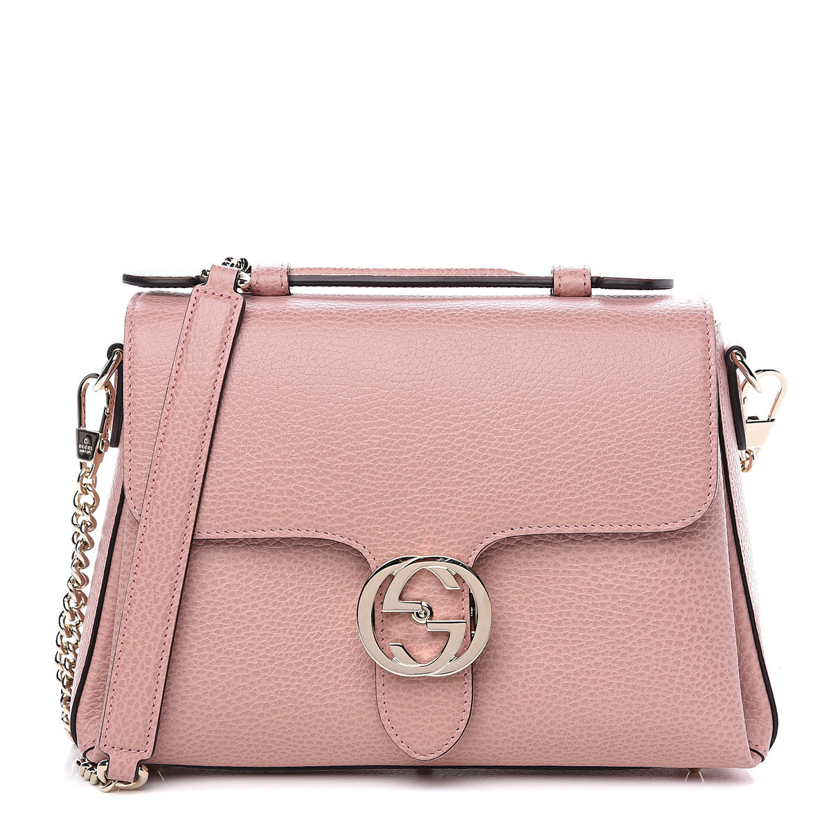 Gucci Large Top Handle Interlocking GG Crossbody in Gray –