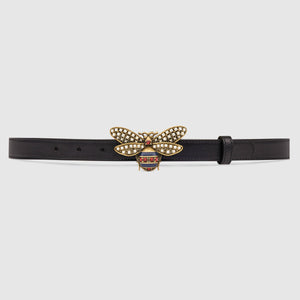 Gucci Queen Margaret Leather Belt in Black