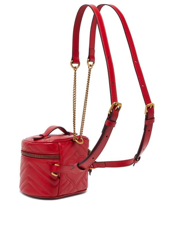 Gucci - Marmont Backpack - Red Calfskin Matelassé Leather - AGHW