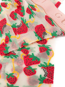 Gucci Strawberry Horse-bit Pattern Socks in White