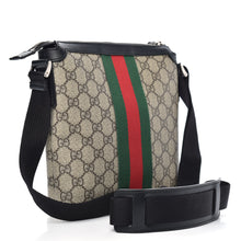 Load image into Gallery viewer, Gucci GG Supreme Monogram Web Messenger Bag in Black