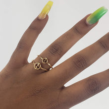 Load image into Gallery viewer, Gucci 1973 GG Double Connected Ring Set in Gold