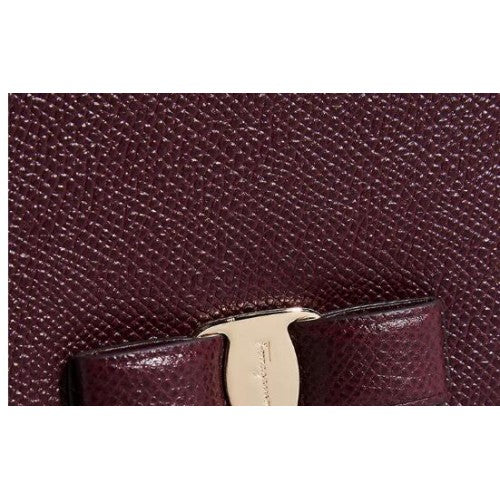 Salvatore Ferragamo Fiocco Vara Mini Bag in Wine
