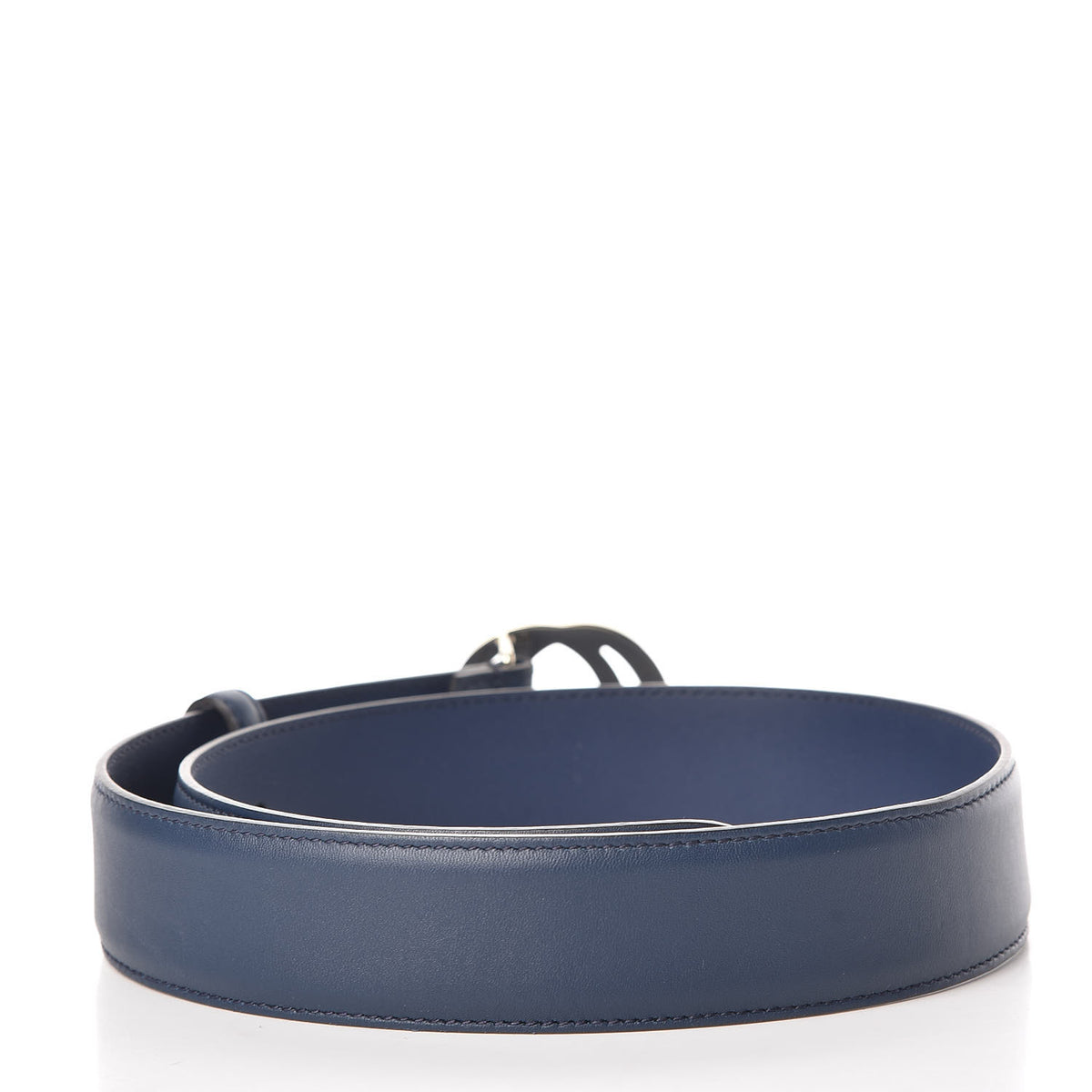 Gucci Blue Interlocking GG Buckle Calf Leather Belt Buy Gucci Guccissima Blue Leather Interlocking G Buckle Belt  main image 3