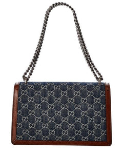 Gucci Small Dionysus Shoulder Bag in Blue and Ivory GG