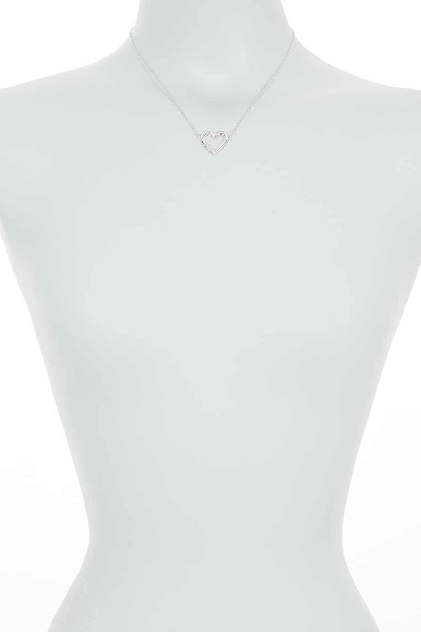 Judith Ripka Half Braided Heart Necklace in Sterling Silver