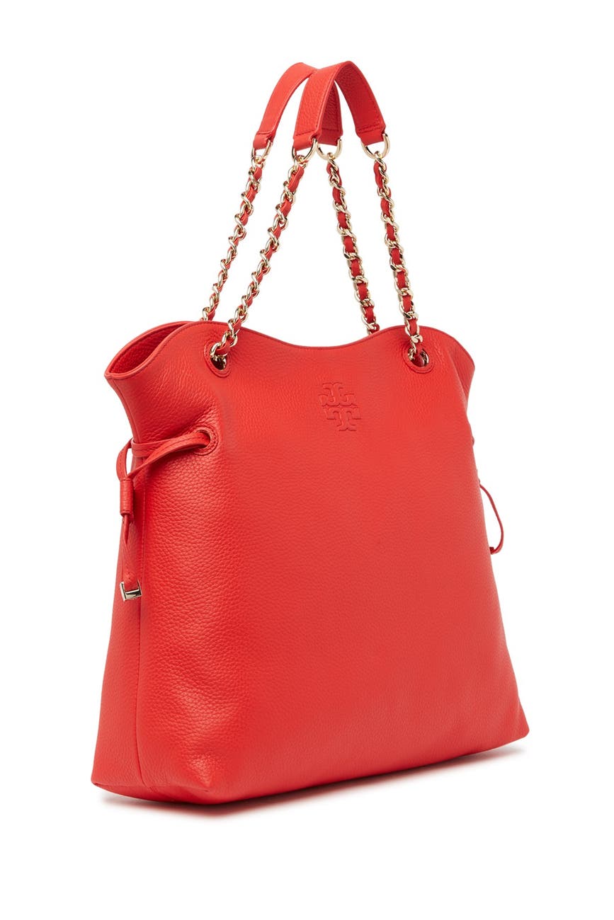 Tory Burch Thea Slouchy Chain Tote in Brilliant Red