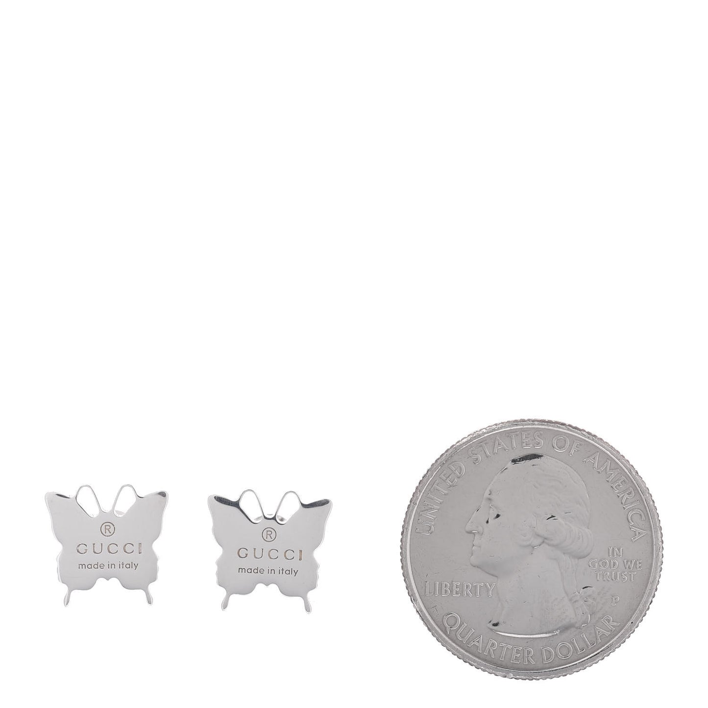 Gucci Logo Butterfly Post Earrings in Sterling Silver