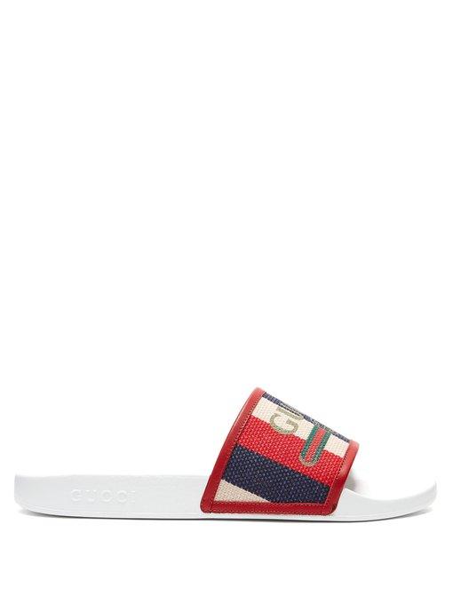 Gucci Varadero white slide sandals outfit idea for spring and summer -  Meagan's Moda