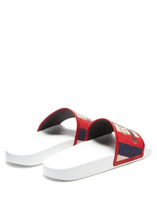 Gucci Sylvie Web Slide Sandals in White