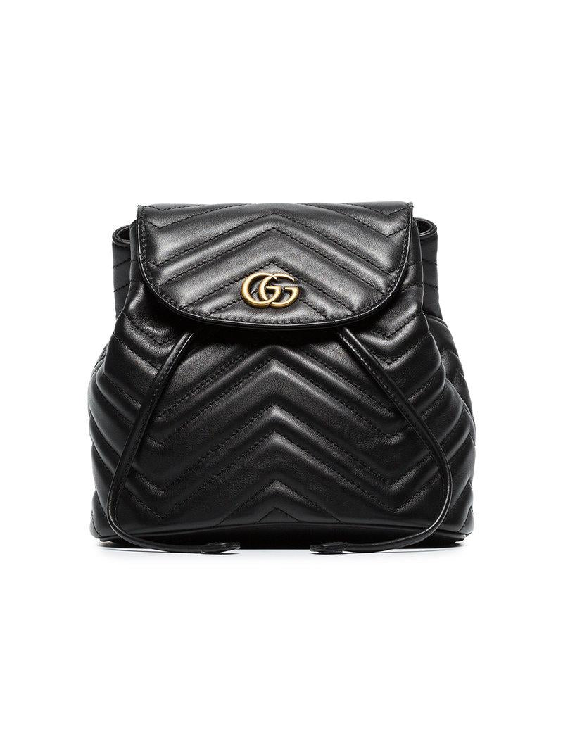 Gucci Marmont Quilted Leather Backpack in Black –