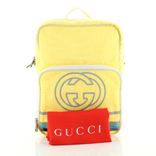 Load image into Gallery viewer, Gucci 80&#39;s Patch Nylon Backpack in Yellow