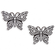 Load image into Gallery viewer, Gucci Crystal Embellished Butterfly Earrings in Silver