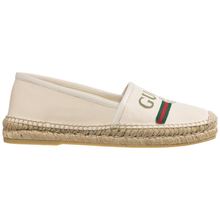Load image into Gallery viewer, Gucci Printed Canvas Espadrille Flats in White