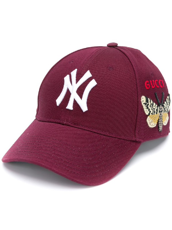 Gucci New York Yankees Embroidered Cap in Pink for Men