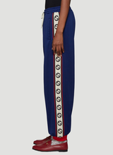 Load image into Gallery viewer, Gucci GG Logo Stripe Jersey Track Pants in Blue