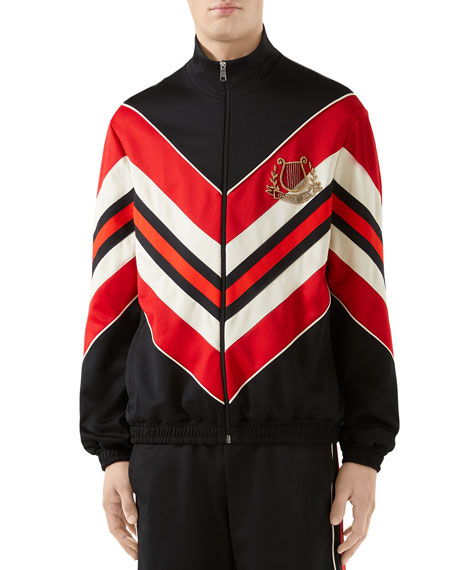 gucci jacket black and red