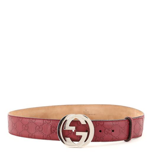 Guccissima Signature Interlocking Heart Belt Red Leather Pony-style  calfskin ref.898155 - Joli Closet
