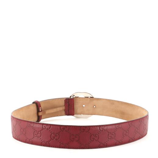 Interlocking buckle leather belt Gucci Red size 85 cm in Leather - 32421897