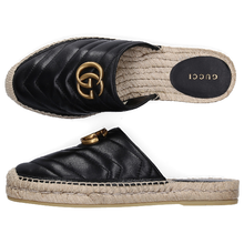 Load image into Gallery viewer, Gucci Leather Espadrille Sandal in Black