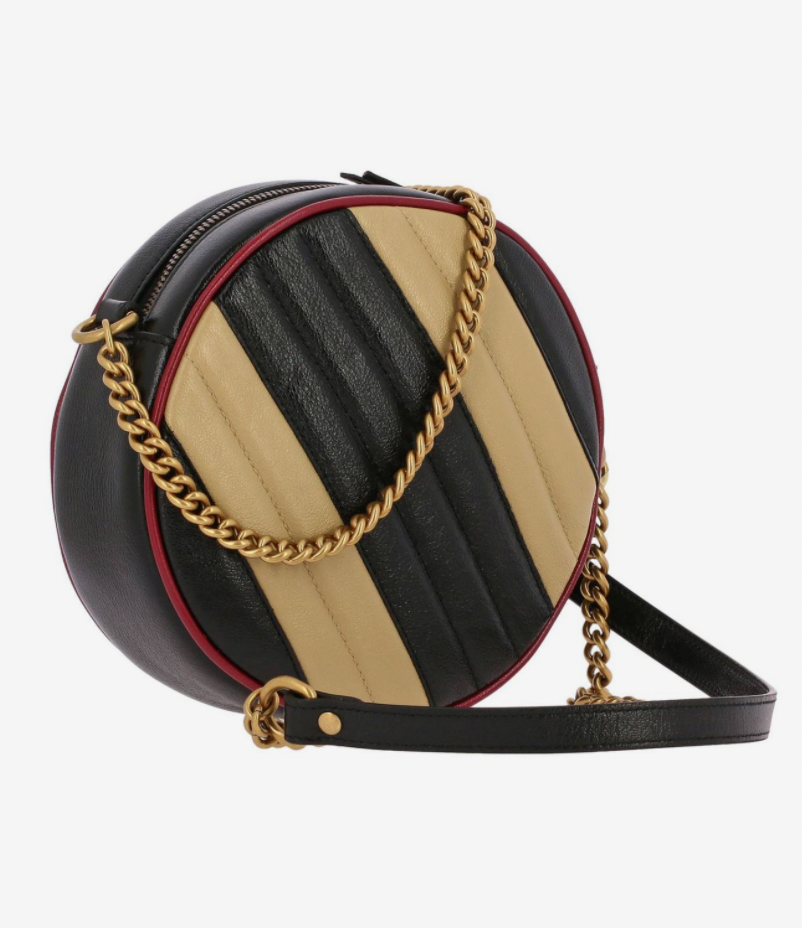 Gucci GG Marmont Round Shoulder Bag Matelasse Leather Mini Black