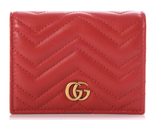 Load image into Gallery viewer, GUCCI Calfskin Matelasse GG Marmont Passport Case In Red