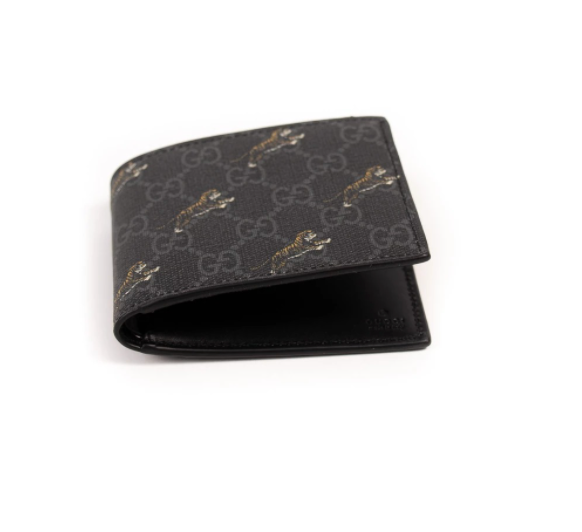 GUCCI Men's Wallet With Tiger Print and Coin Pouch –
