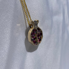 Load image into Gallery viewer, Gavriel 14K White and Gold Pomegranate Necklace with Garnets