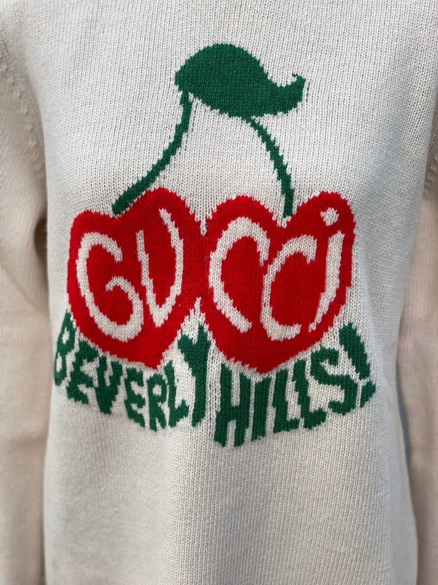 Gucci Wool Sweater with Cherry Intarsia in White – Gavriel.us