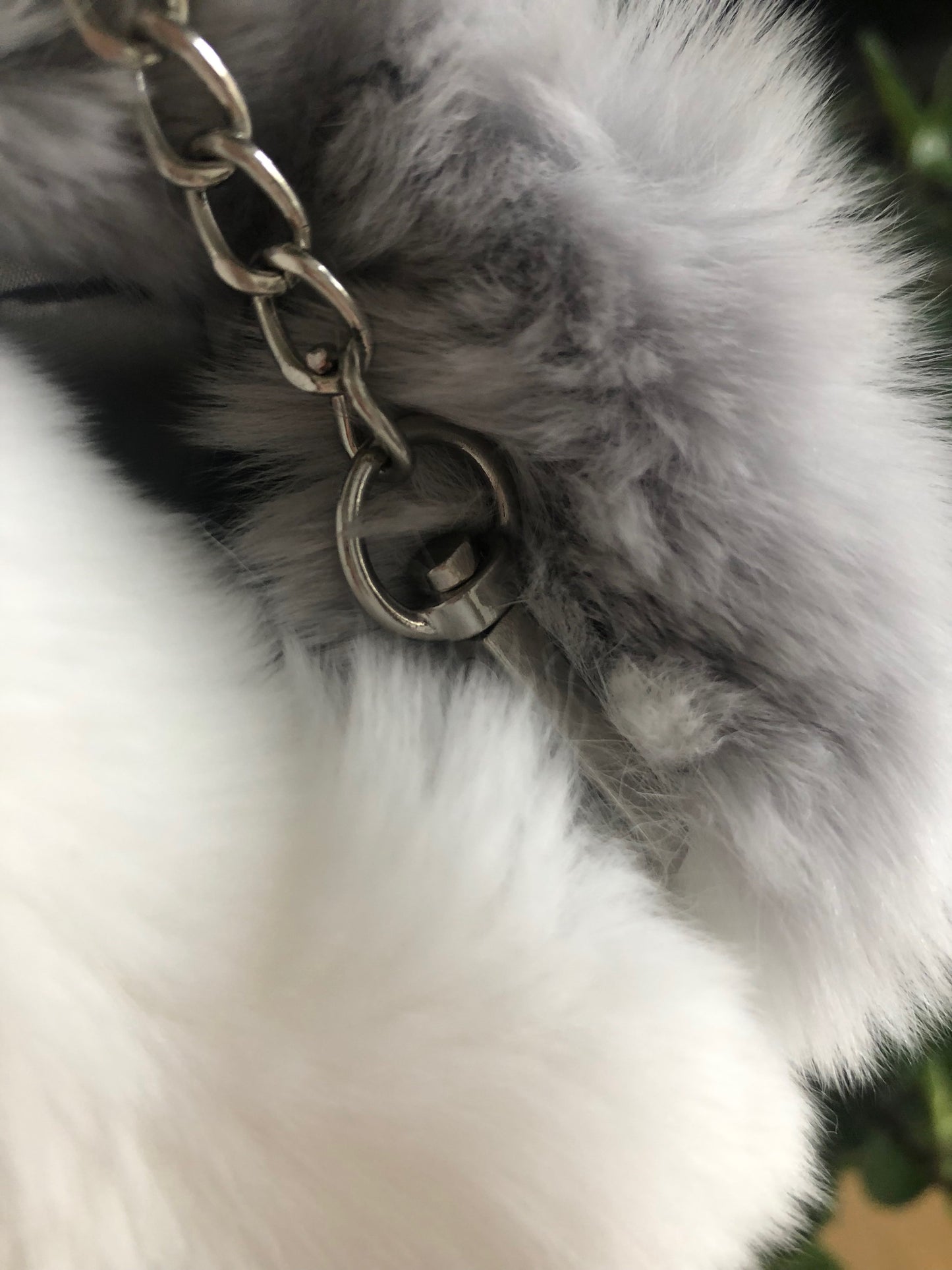 Two Tone Drawstring Crossbody Bag in White and Gray