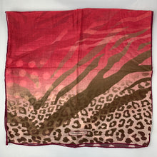 Load image into Gallery viewer, Salvatore Ferragamo Animal Print Scarf in Red and Burgundy