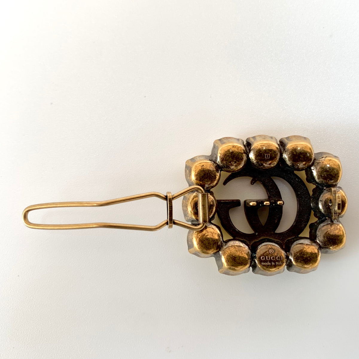 Gucci GG Marmont Crystal Embellished Hair Slide in Yellow  display picture 2