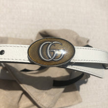 Load image into Gallery viewer, Gucci Leather Belt with Oval Enameled Buckle in White