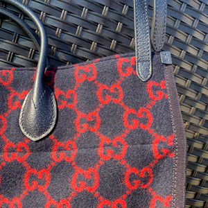 Gucci Wool Monogram GG Tote in Navy
