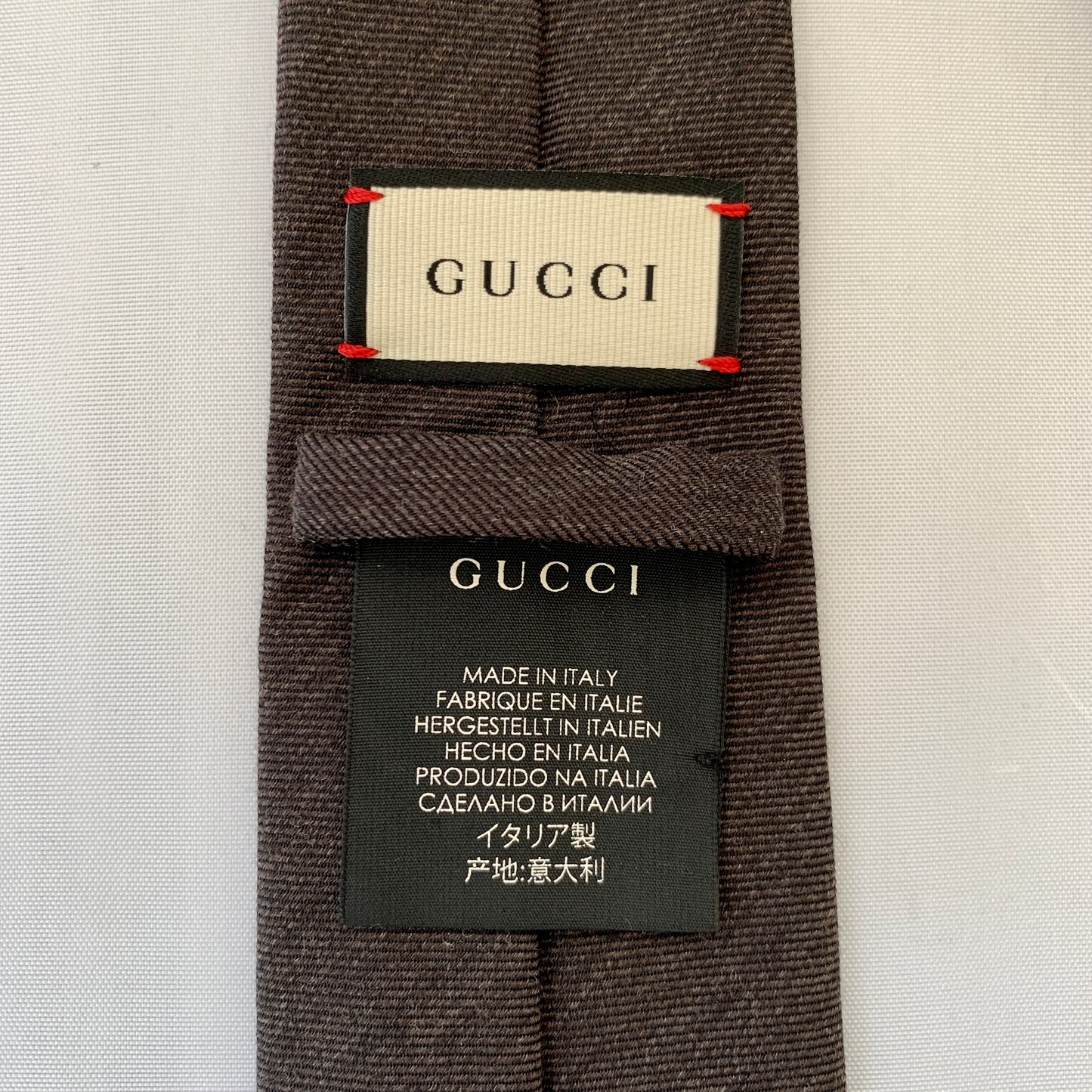 Gucci Lord Embroidered Tie in Graphite
