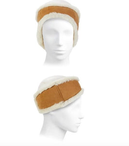 UGG Brand Australia Chestnut Reversible Leather & Shearling Headband