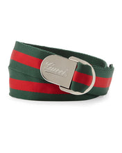 Load image into Gallery viewer, Gucci Web Belt with Gucci Buckle in Green