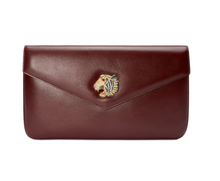 Load image into Gallery viewer, Gucci Rajah Leather Clutch in Burgundy