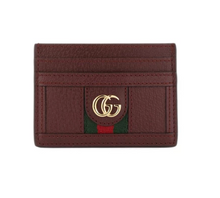 Load image into Gallery viewer, Gucci Ophidia GG Leather Cardholder in Burgundy