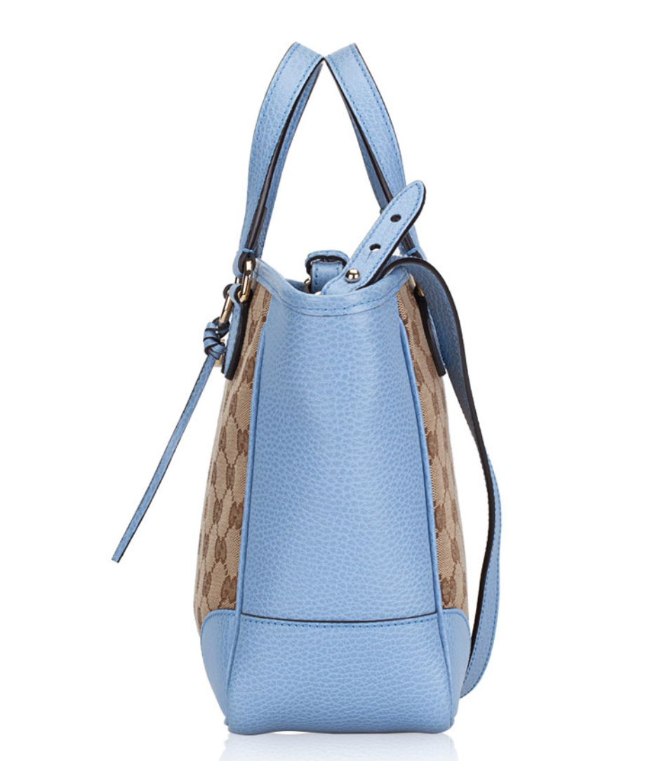 Gucci GG Canvas Small Bree Tote in Mineral Blue –