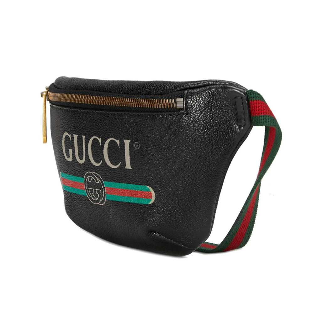 GUCCI 00s Black + Silver Waxed Canvas Monogram Belt Bag — Garment