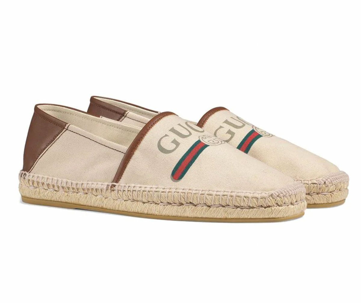 Gucci Logo Canvas Espadrilles in White – Gavriel.us