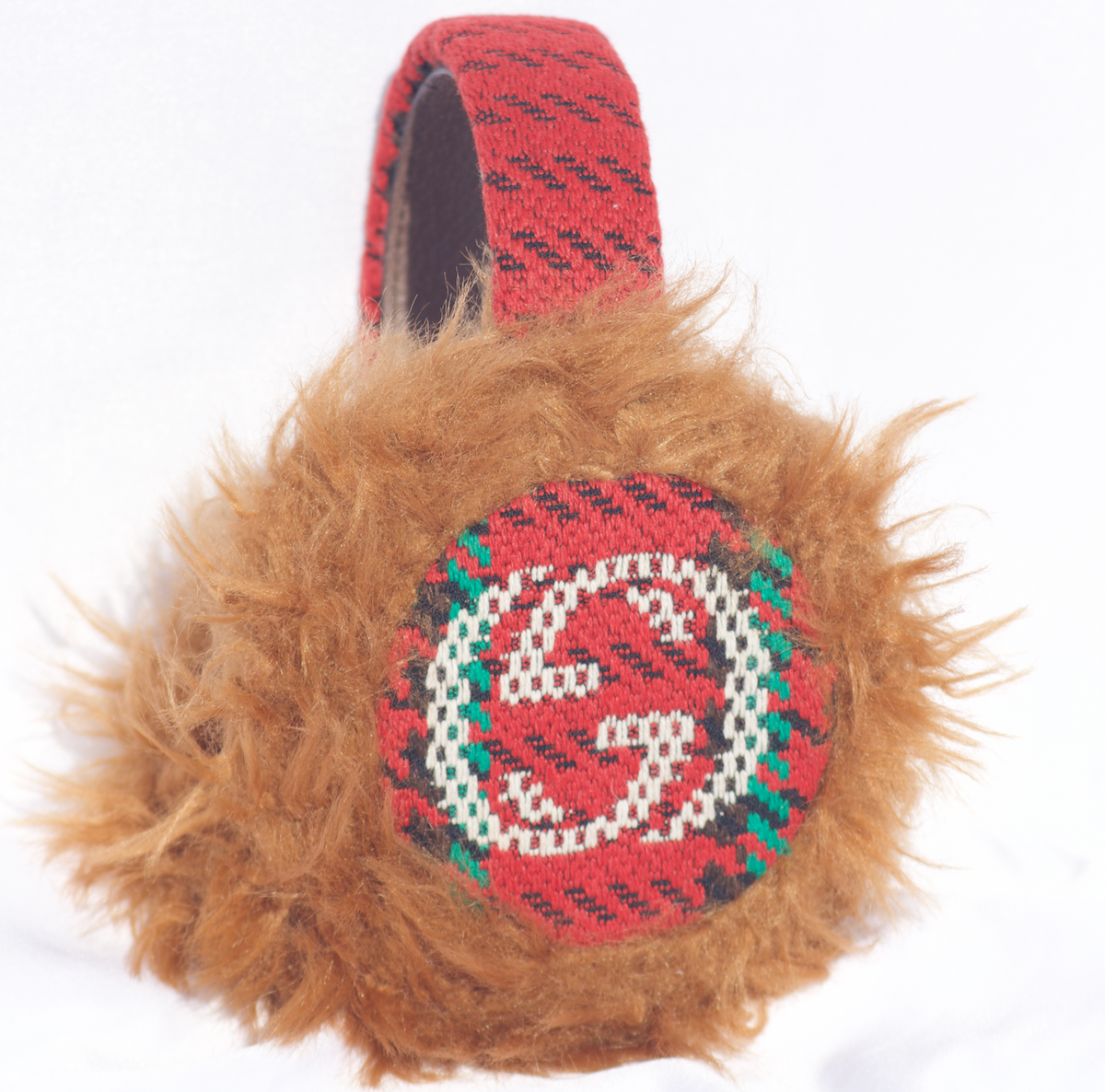 NWT Authentic Gucci Houndstooth Wool Earmuffs with Interlocking G eb727393-bdae-4ae9-b265-  main image 4