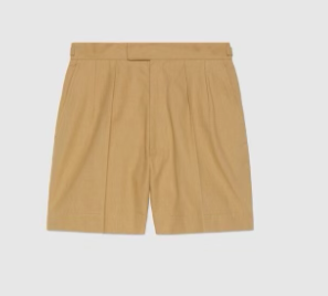 Gucci Cotton Pleated Shorts in Beige