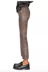 FRAME le Crop Mini Coated Bootcut Jeans in Leopard